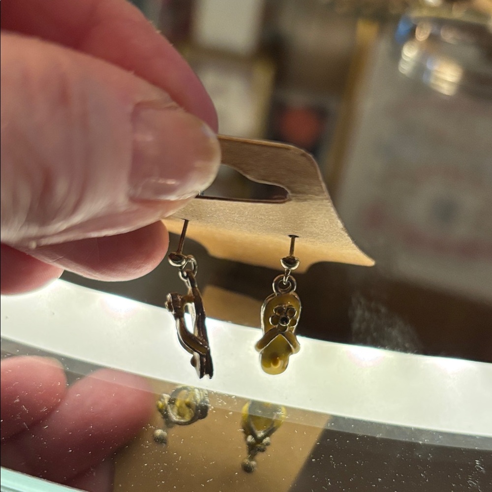 Chic Gold and Yellow Drop Earrings